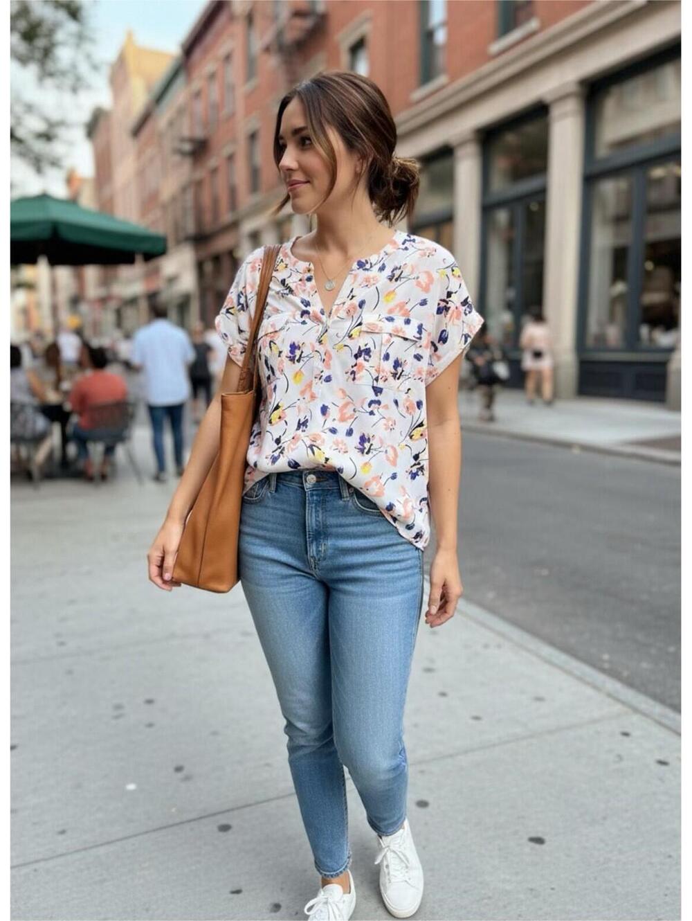 Jacqueline Smith Collection Floral Print Blouse